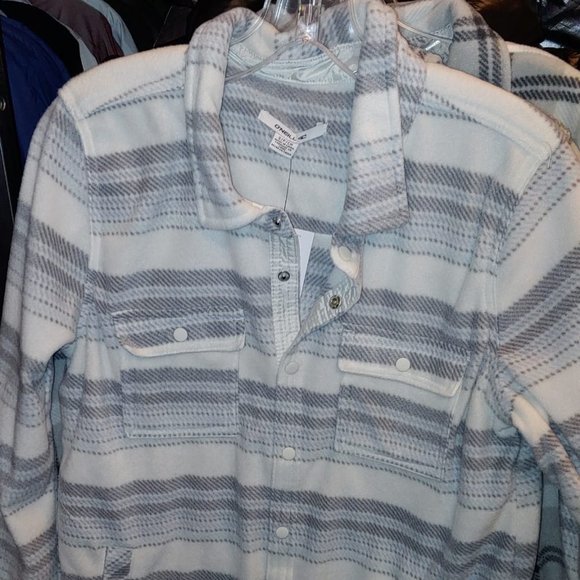 Womens oneill plaid fleece shirt jacket--Blue mirage - Picture 6 of 8